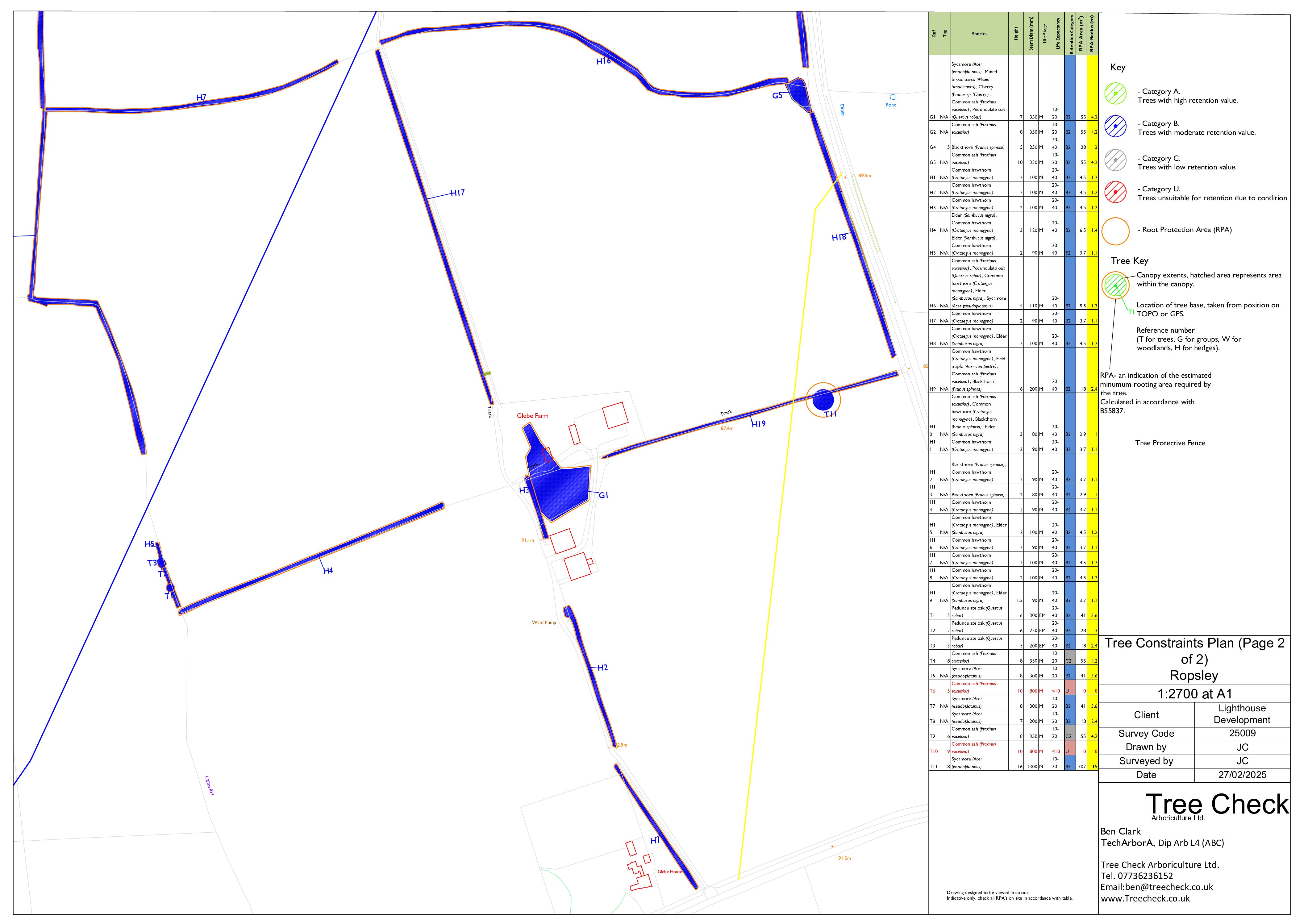 25009 Tree Constraints Plan Ropsley Tree Check 2025 Page 2 of 2